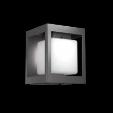  ODB0076-01-AG-HO-L2 - Outdoor Square Box Sconce-Argento Grey-Blown Glass