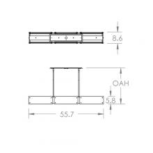  PLB0044-56-BS-FR-001-E2 - Textured Glass Linear Suspension-56-Metallic Beige Silver