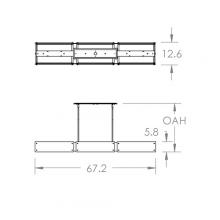  PLB0044-67-BS-SG-001-E2 - Textured Glass Linear Suspension-67-Metallic Beige Silver