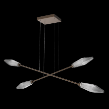  PLB0050-M2-FB-S-CA1-L1 - Rock Crystal Double Moda-Flat Bronze-Smoke Blown Glass-Stainless Cable-LED 2700K