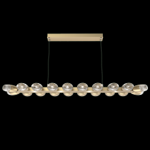  PLB0079-60-GB-PC-CA1-L3 - Pebble Linear Suspension 60" Small Glass-Gilded Brass-Pebble Clear