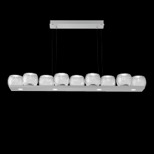  PLB0091-0C-CS-C-CA1-L3 - Vessel 59-inch Platform Linear-Classic Silver-Clear Blown Glass-Stainless Cable-LED 3000K