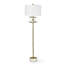  2692-71 - EUCALYPTUS LEAF BRASS FLOOR LAMP