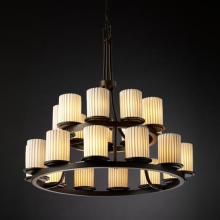  POR-8767-10-SAWT-DBRZ - Dakota 21-Light 2-Tier Ring Chandelier