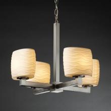  POR-8829-30-WAVE-MBLK - Modular 4-Light Chandelier