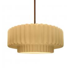  CER-6553-MYLW-BRSS-RIGID - Medium Tier Pleated 1-Light Pendant