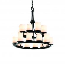  CNDL-8767-14-CREM-MBLK - Dakota 21-Light 2-Tier Ring Chandelier