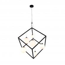  FSN-4442-OPAL-MBLK - Pixie 6-Light Cube Pendant