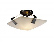  FSN-9630-25-OPAL-MBLK-LED2-2000 - 14" LED Semi-Flush Bowl w/ Tapered Clips