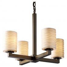  POR-8829-10-WAVE-DBRZ - Modular 4-Light Chandelier