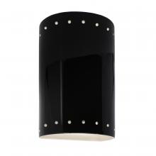  CER-0995W-BLK - Small Cylinder w/ Perfs - Open Top & Bottom (Outdoor)