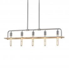  ECO-8469-WOOD-NCKL - Bronx 5-Light Island Chandelier