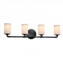  FAB-8464-10-WHTE-MBLK - Bronx 4-Light Bath Bar