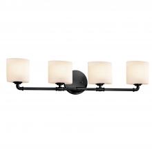  FSN-8464-30-OPAL-MBLK - Bronx 4-Light Bath Bar