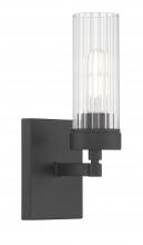  2611-MB-CL - Lida Glass Bath Light - Matte Black