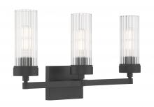  2613-MB-CL - Lida Glass Bath Light - Matte Black