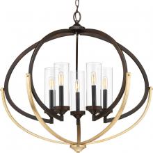 Progress P400117-020 - Evoke Collection Five-Light Antique Bronze Clear Glass Luxe Chandelier Light