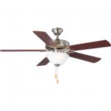  P2599-09 - AirPro Collection 52" Five-Blade Ceiling fan with White Etched Light Kit