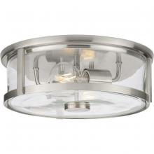  P350253-009 - Gilliam Collection 12-5/8 in. Two-Light Brushed Nickel New Traditional Flush Mount