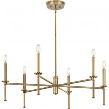  P400294-163 - Elara Collection Six-Light New Traditional Vintage Brass Chandelier Light