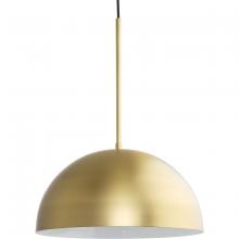  P500379-191 - Perimeter Collection One-Light Brushed Gold Mid-Century Modern Pendant with metal Shade