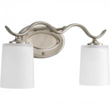  P2019-09 - Inspire Collection Two-Light Brushed Nickel Etched Glass Traditional Bath Vanity Light