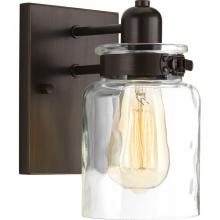 Progress P300045-020 - Calhoun Collection One-Light Antique Bronze Clear Glass Farmhouse Bath Vanity Light