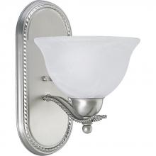  P3266-09 - Avalon Collection One-Light Brushed Nickel Alabaster Glass Traditional Bath Vanity Light