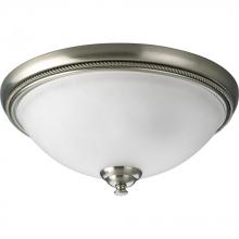  P3479-09 - Two Light Brushed Nickel Etched Watermark Glass Bowl Flush Mount