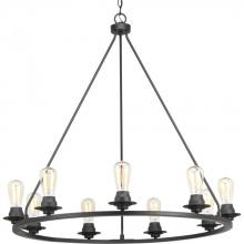  P400016-143 - Debut Collection Nine-Light Graphite Farmhouse Chandelier Light