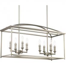  P400033-126 - Piedmont Collection Eight-Light Burnished Silver Farmhouse Chandelier Light