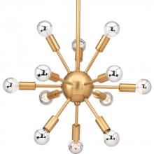  P400040-109 - Ion Collection Twelve-Light Brushed Bronze Mid-Century Modern Chandelier Light