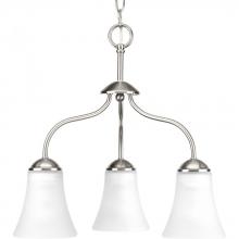  P4762-09 - Classic Collection Three-Light Brushed Nickel Etched Glass Traditional Chandelier Light