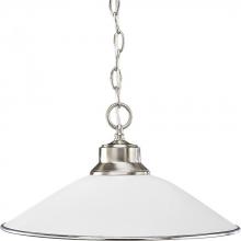  P5013-09 - Opal Glass One-Light Brushed Nickel Traditional Pendant Light