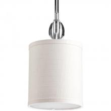  P5031-15 - Status Collection One-Light Polished Chrome Off-White textured Shade Coastal Mini-Pendant Light