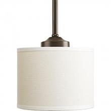  P5065-20 - Inspire Collection One-Light Antique Bronze Off-white Shade Traditional Mini-Pendant Light