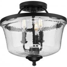 Progress P350148-031 - Bowman Collection Black Three-Light Semi-Flush Convertible