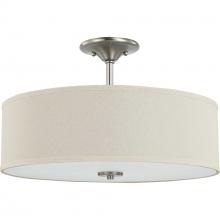  P350168-009 - Inspire Collection Brushed Nickel Three-Light 18" Semi-Flush Mount