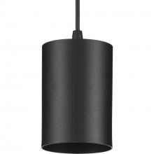  P500355-031 - 5" Black Outdoor Aluminum Cylinder Cord-Mount Hanging Light