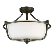  202904A - 3x60W semi Flush Ceiling Light w/ Graphite Finish & Frosted Glass