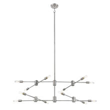  203488A - 12x60W Multi Light Linear Pendant w/ Polished Nickel Finish