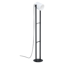  43429A - 1 LT Floor Lamp Black Finish White Fabric Shade 1x15W A19 LED