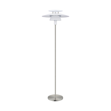  98389A - 1 LT Floor Lamp With Satin Nickel Finish and White Shade 1-60W