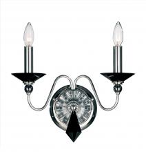  9672-40CL - Jasmine 2 Light 120V Wall Sconce in Polished Silver with Clear Optic Crystal