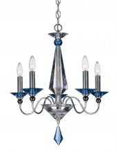  9675-40CL - Jasmine 5 Light 120V Chandelier in Polished Silver with Clear Optic Crystal