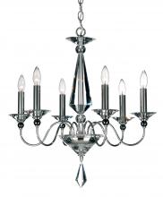  9676-40CL - Jasmine 6 Light 120V Chandelier in Polished Silver with Clear Optic Crystal