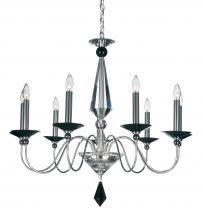  9679-40CL - Jasmine 9 Light 120V Chandelier in Polished Silver with Clear Optic Crystal