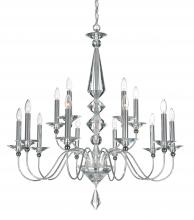  9685-40CL - Jasmine 15 Light 120V Chandelier in Polished Silver with Clear Optic Crystal