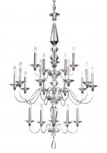  9690-40CL - Jasmine 20 Light 120V Chandelier in Polished Silver with Clear Optic Crystal