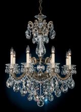  5007-48 - La Scala 8 Light 120V Chandelier in Antique Silver with Clear Heritage Handcut Crystal